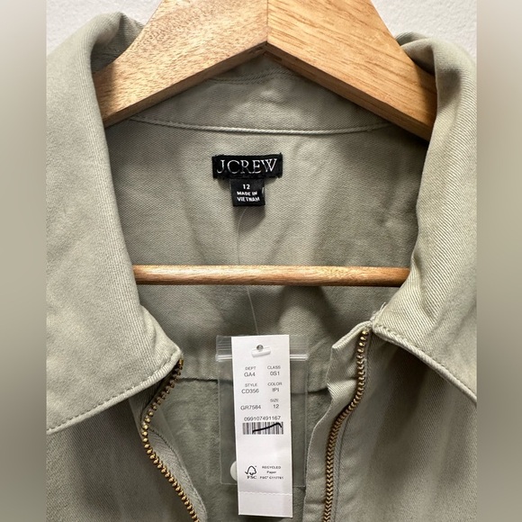 NWT! J.Crew Cinched-waist utility dress in stretch chino. Size 12. $178 - Picture 5 of 5